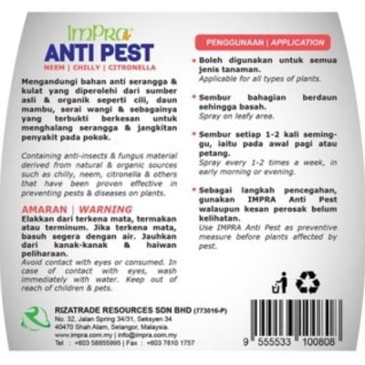 IMPRA Antipest Organic Pesticide & Fungicide - Insect Repellent (800ml)